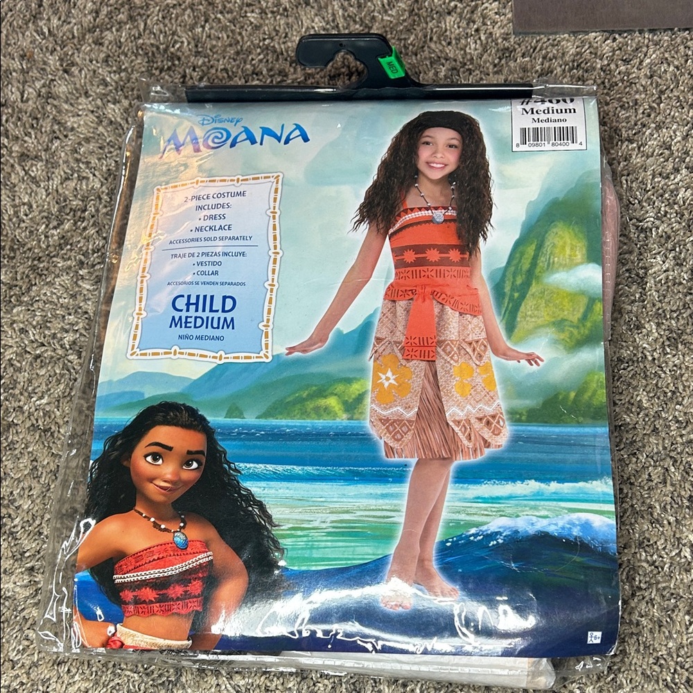 Disney Moana Child Costume with Orange and Brown